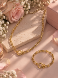316L 18K PVD 
Paperclip Necklace Set