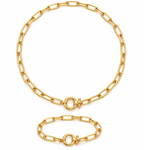 316L 18K PVD 
Paperclip Necklace Set